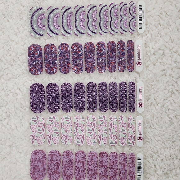 Jamberry Other - Bundle of 5 Jamberry Half Sheet Nail Wraps Purple Gray White
